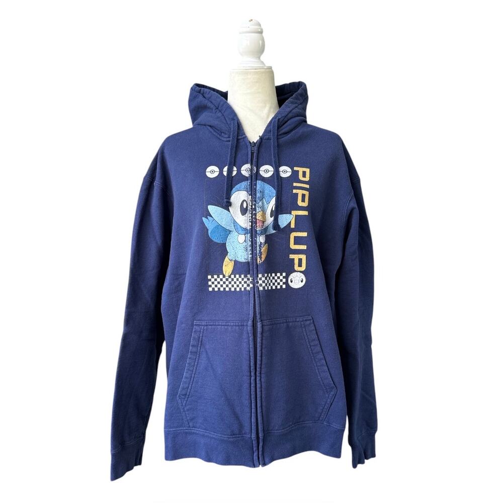 Pokémon Unisex Size XL Piplup Front Character Hooded Sweater